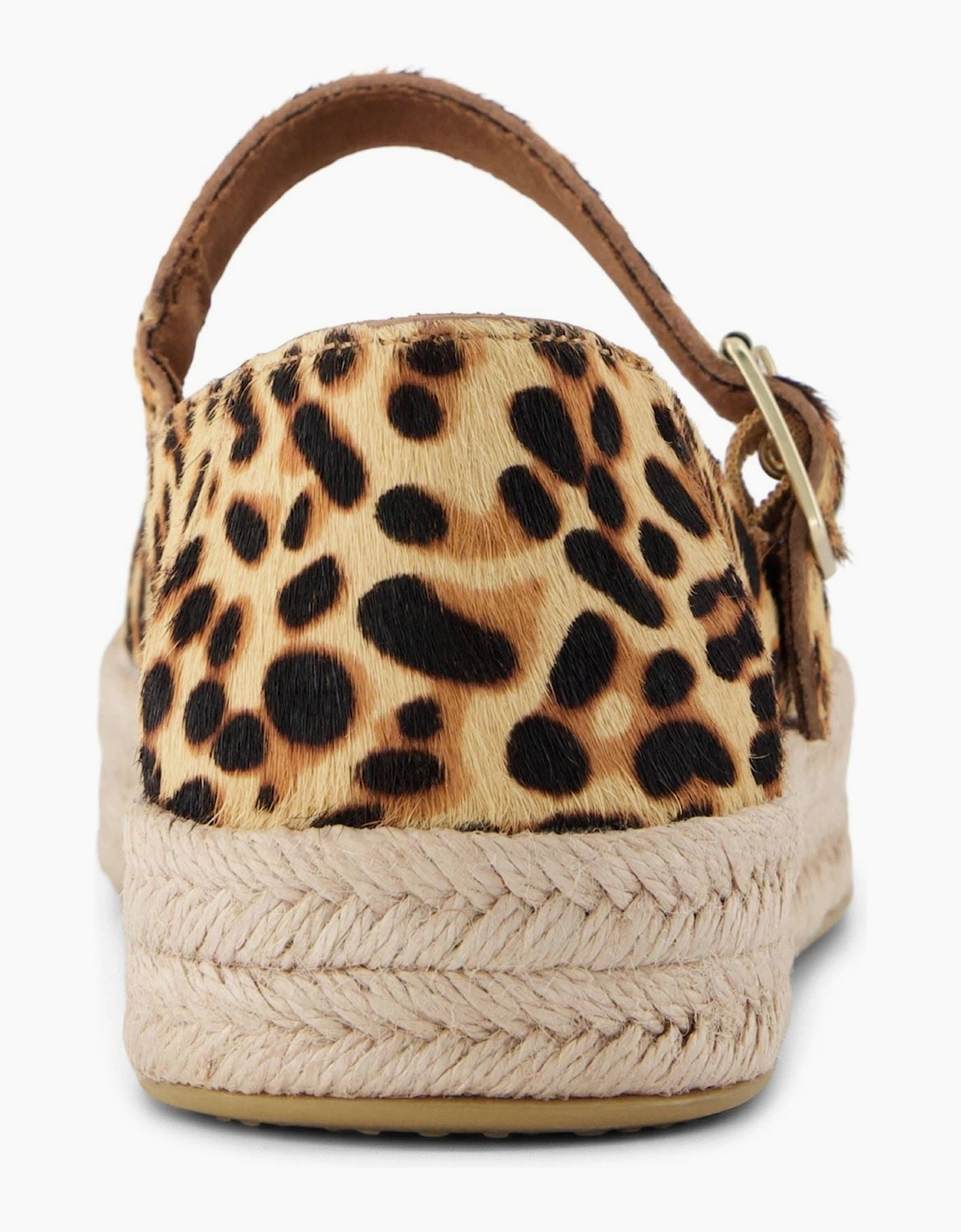 TOMS Carolina Mary Jane Leather Women's Leopard Print Espadrilles