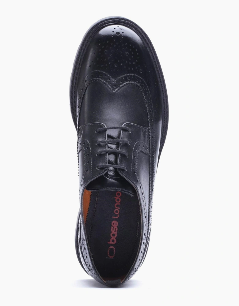Base London Phase Leather Men's Waxy Black Brogues Shoes