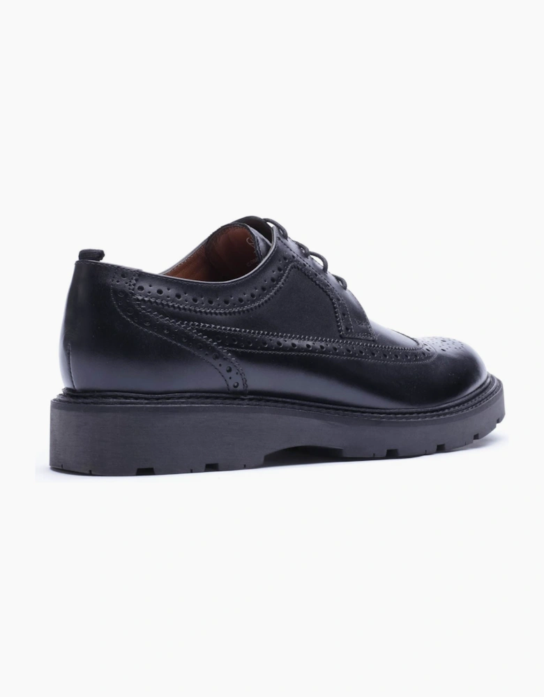 Base London Phase Leather Men's Waxy Black Brogues Shoes