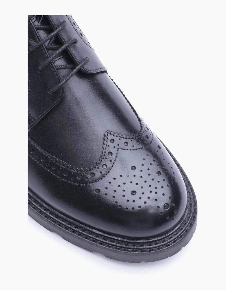 Base London Phase Leather Men's Waxy Black Brogues Shoes