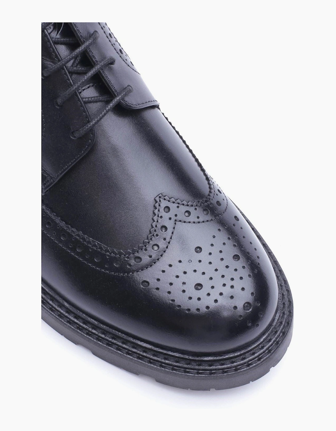 Base London Phase Leather Men's Waxy Black Brogues Shoes