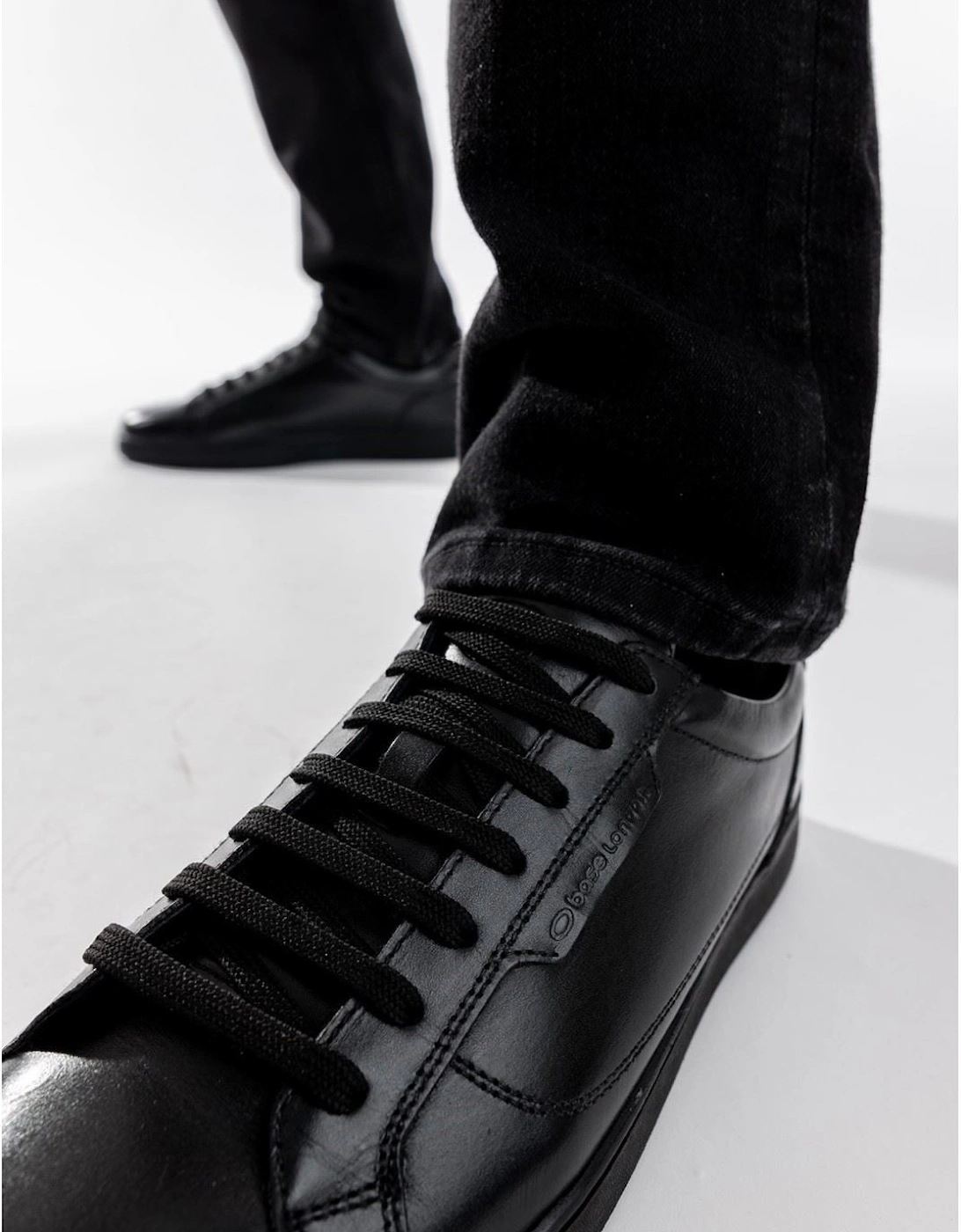 Base London Zammo Leather Men's Black Lace-Up Shoes