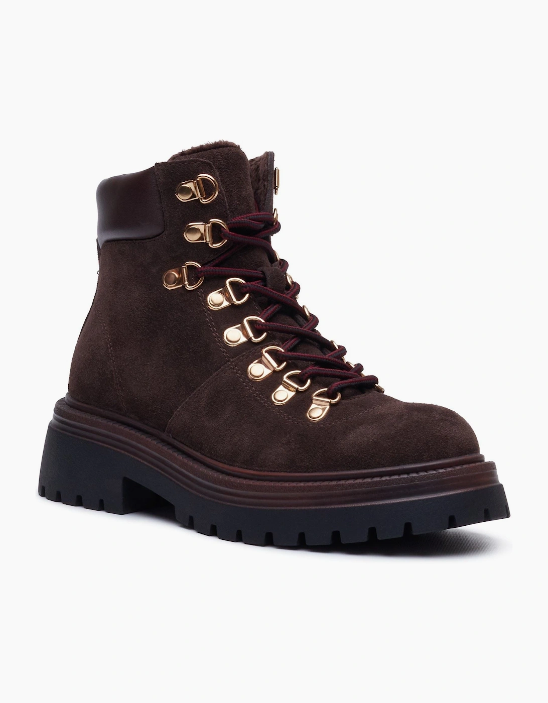 Hush Puppies Robyn Hiker Suede Women's Chocolate Heeled Ankle Boots