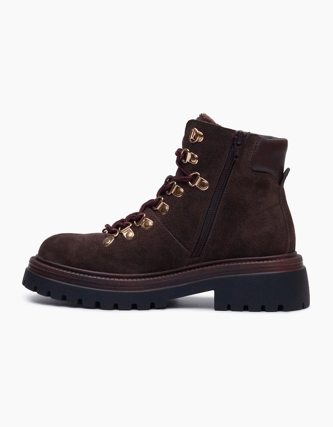 Hush Puppies Robyn Hiker Suede Women's Chocolate Heeled Ankle Boots