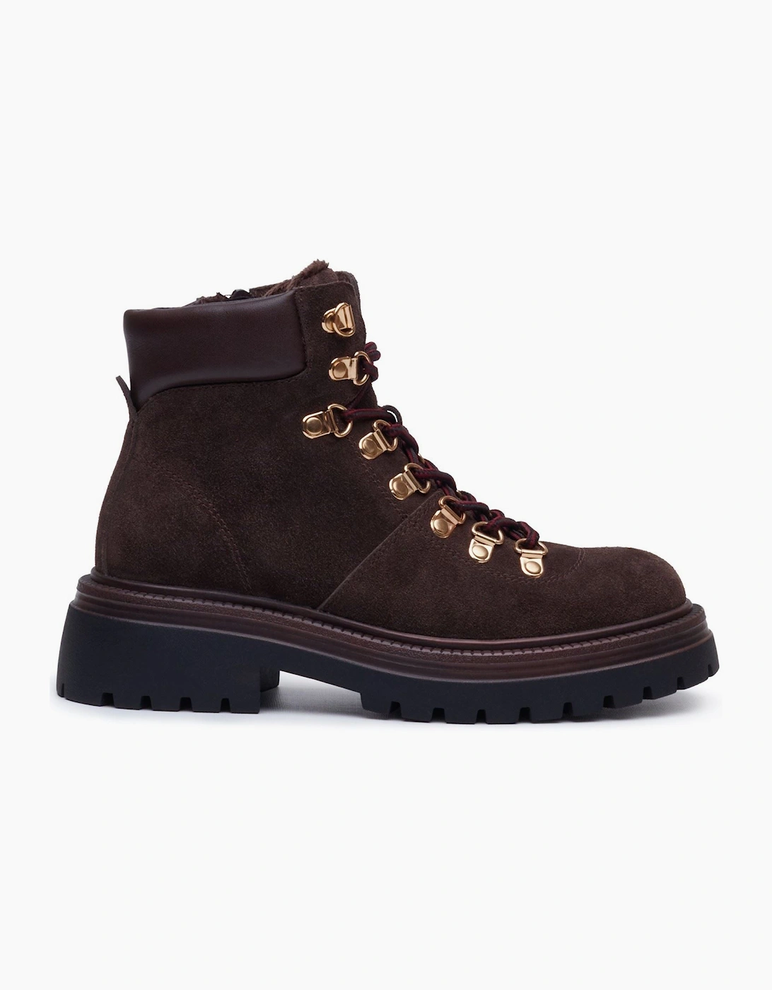 Hush Puppies Robyn Hiker Suede Women's Chocolate Heeled Ankle Boots