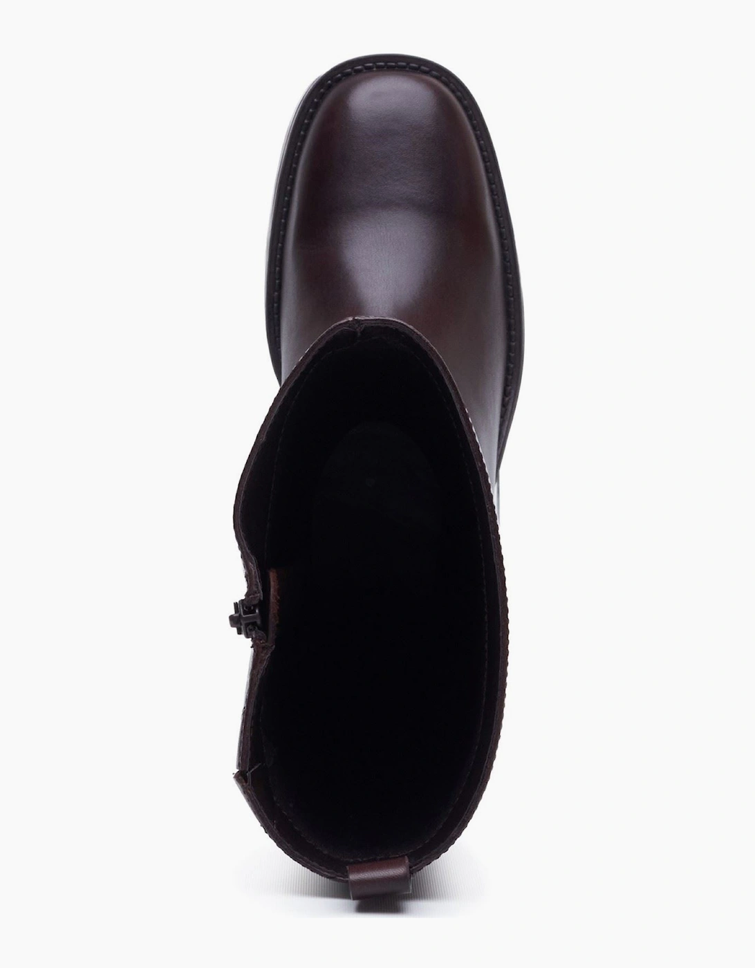 Hush Puppies Antonia Long Leather Women's Chocolate Heeled Knee High Boots