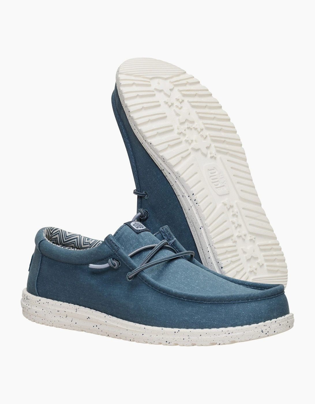 HEYDUDE Wally Stretch Cotton Men's Dark Slate Moccasins Shoes