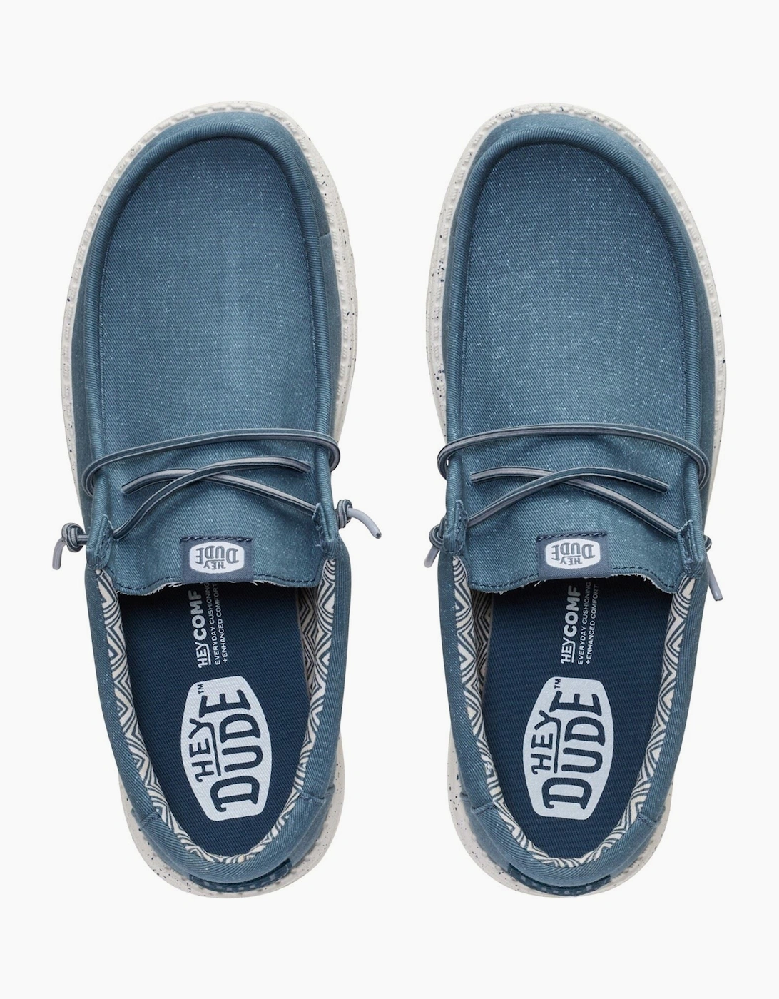 HEYDUDE Wally Stretch Cotton Men's Dark Slate Moccasins Shoes