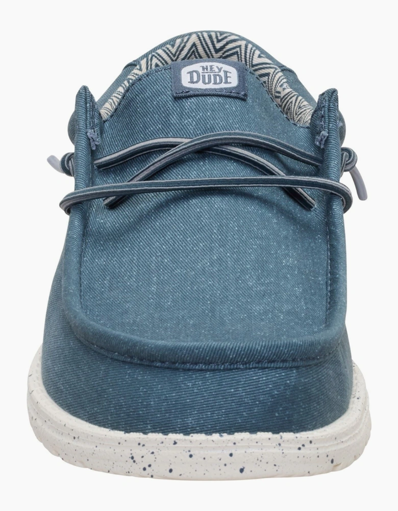 HEYDUDE Wally Stretch Cotton Men's Dark Slate Moccasins Shoes