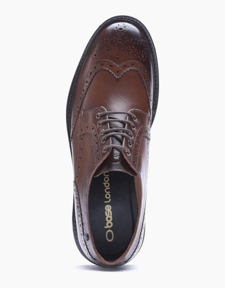 Base London Tanner Leather Men's Brown Brogues Shoes
