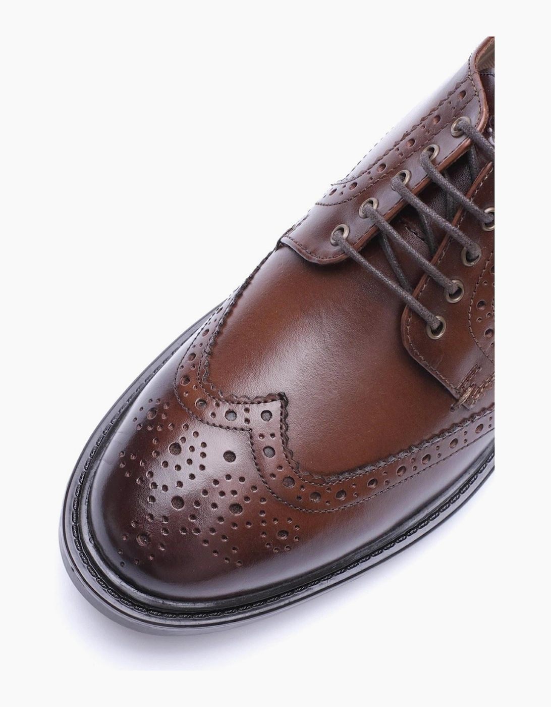 Base London Tanner Leather Men's Brown Brogues Shoes