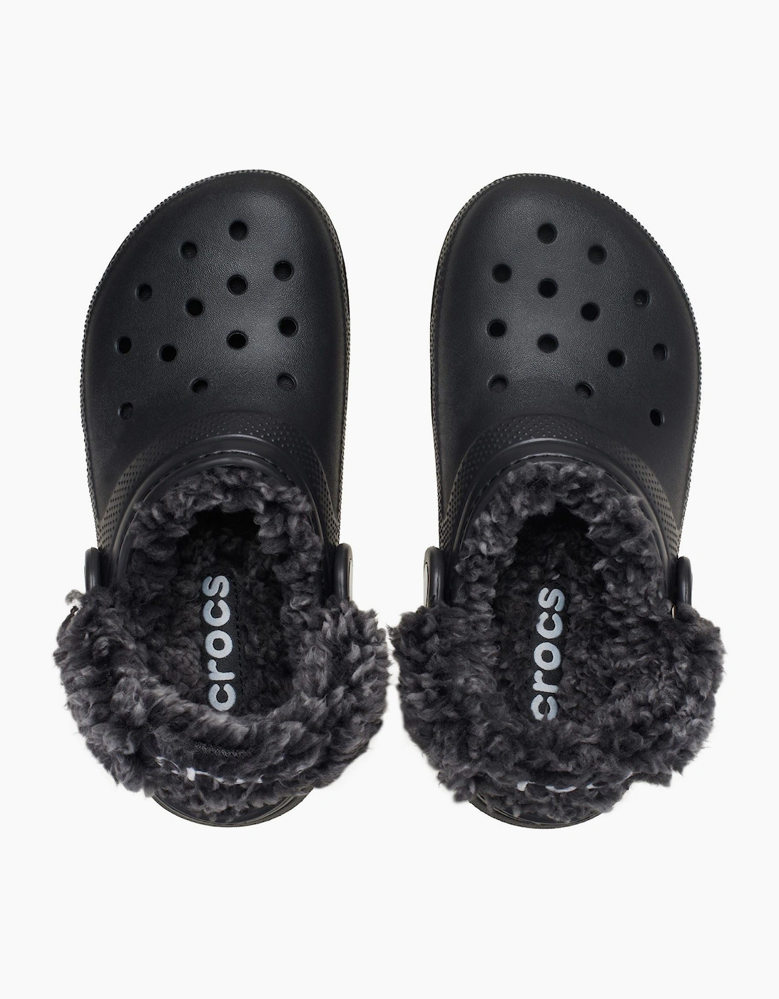 Crocs Classic Fleece Lined Textile Blend Kids Black Clogs