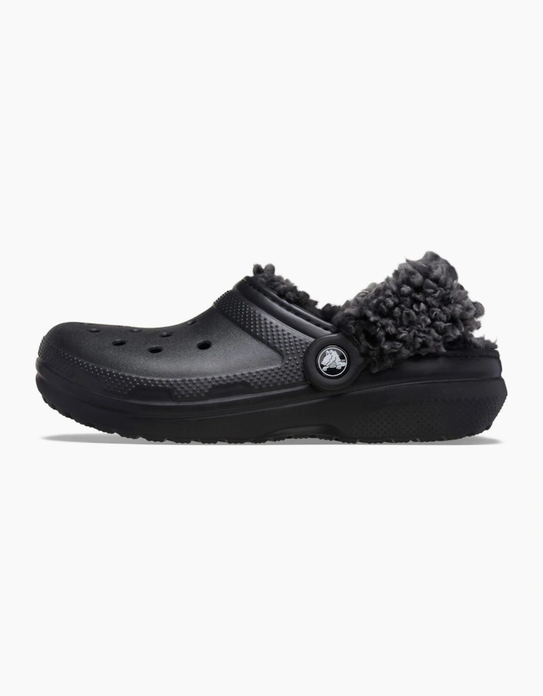 Crocs Classic Fleece Lined Textile Blend Kids Black Clogs