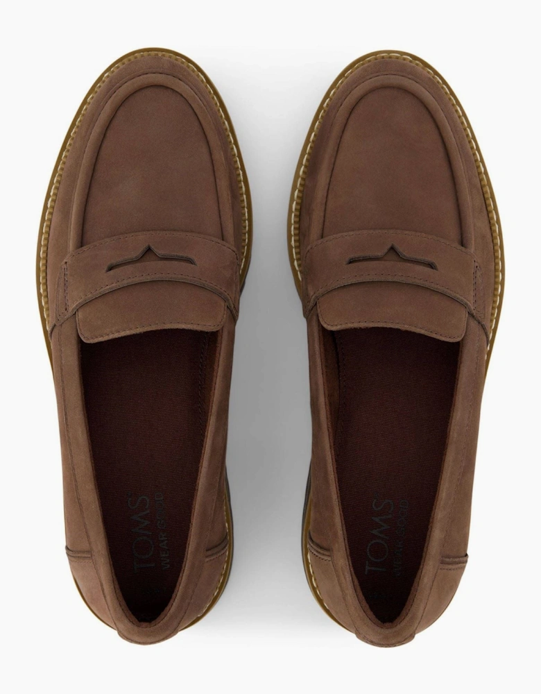 TOMS Cara Leather Women's Oak Brown Loafers