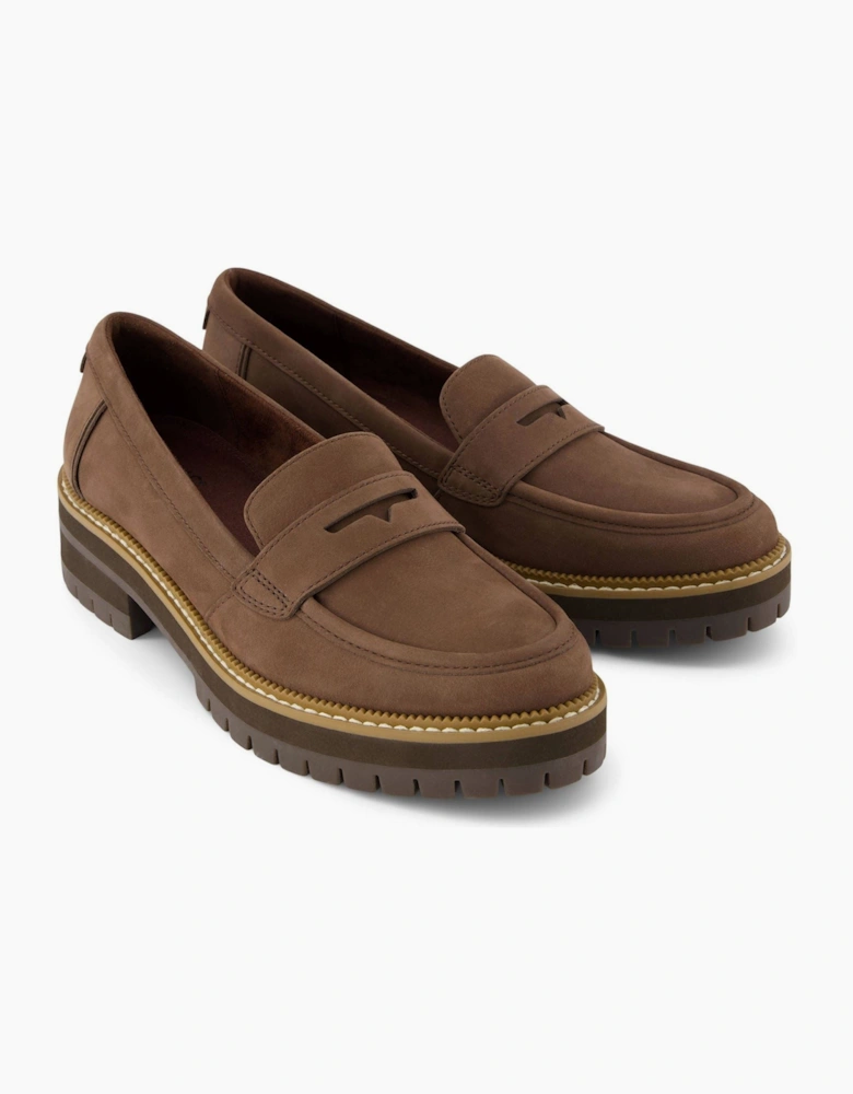 TOMS Cara Leather Women's Oak Brown Loafers