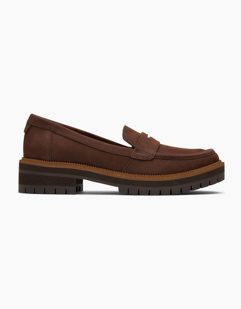 TOMS Cara Leather Women's Oak Brown Loafers