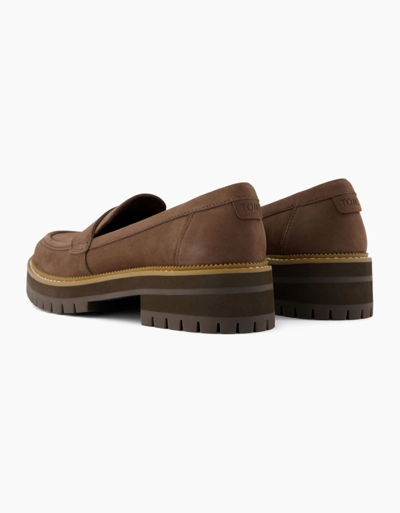 TOMS Cara Leather Women's Oak Brown Loafers