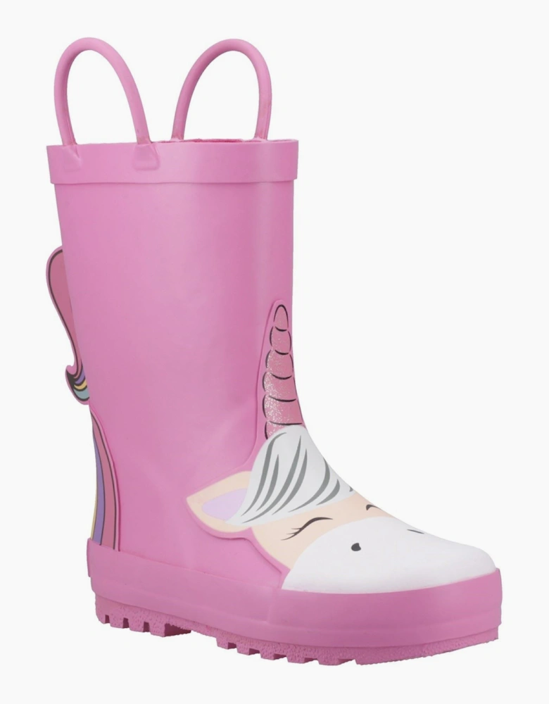 Cotswold Puddle 3D Rubber Girl's Pink Wellington Boots