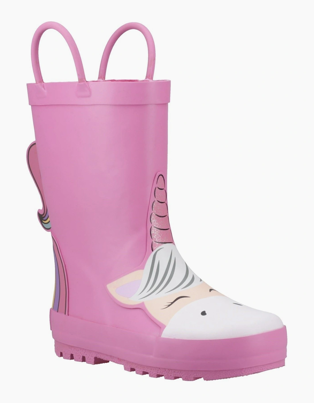 Cotswold Puddle 3D Rubber Girl's Pink Wellington Boots