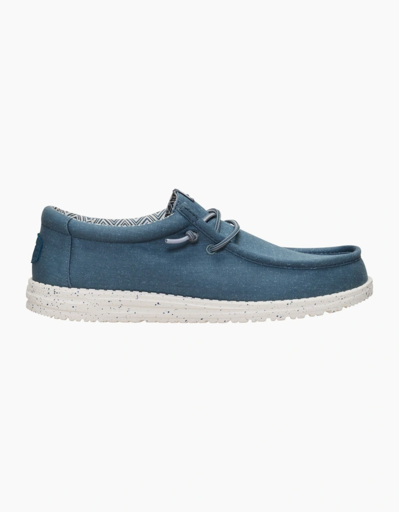 HEYDUDE Wally Stretch Cotton Men's Dark Slate Moccasins Shoes