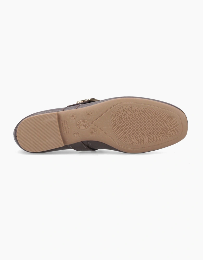 Hush Puppies Charlene Stud Ballerina Leather Women's Chocolate Flats