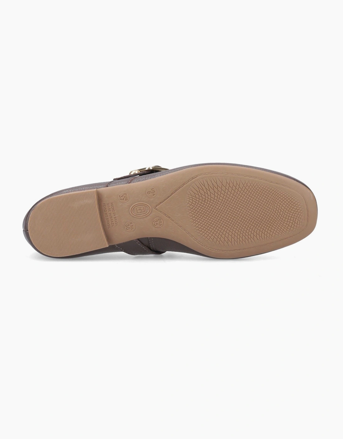 Hush Puppies Charlene Stud Ballerina Leather Women's Chocolate Flats