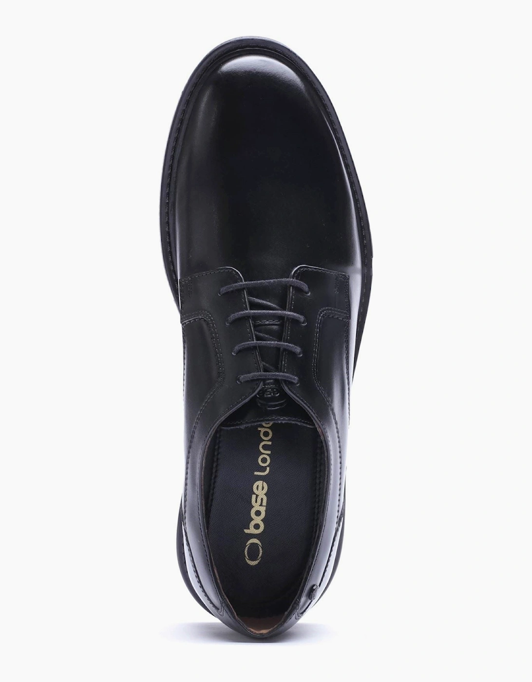 Base London Carter Leather Men's Black Derby Shoes