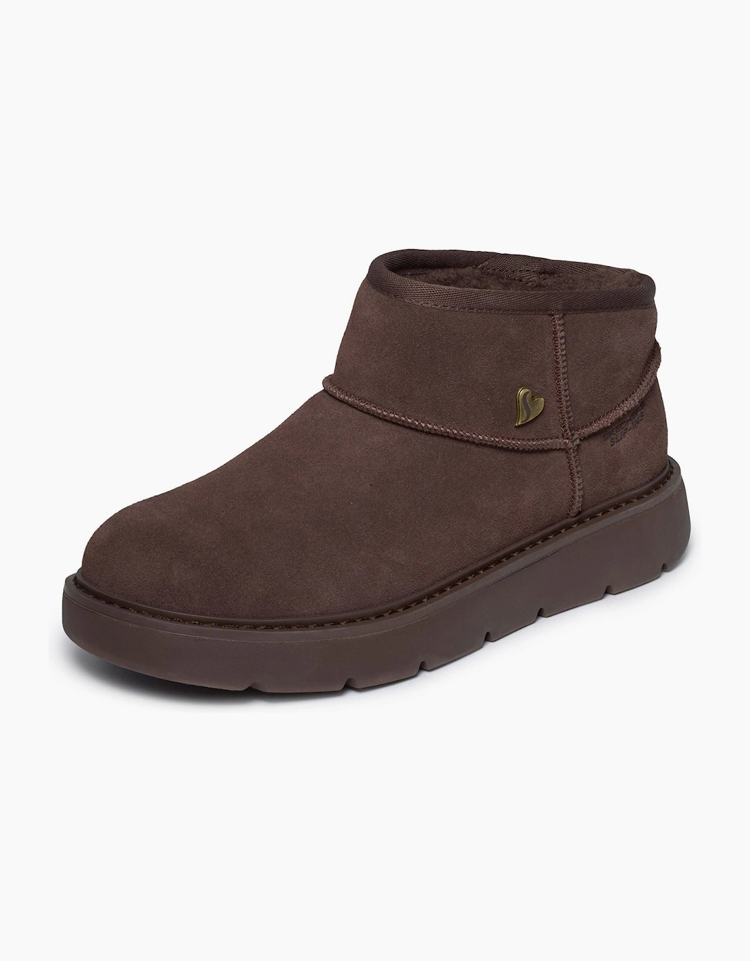 Skechers Keepsakes Cozy Mini Leather Women's Chocolate Winter Ankle Boots