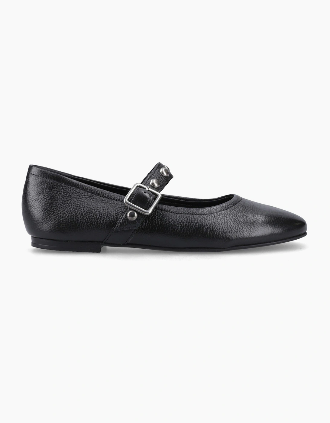 Hush Puppies Charlene Stud Ballerina Leather Women's Black Flats