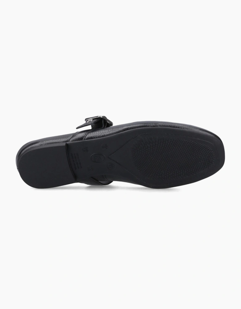 Hush Puppies Charlene Stud Ballerina Leather Women's Black Flats