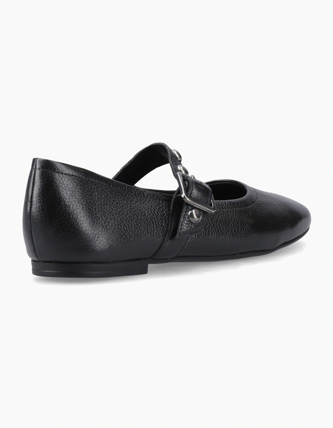 Hush Puppies Charlene Stud Ballerina Leather Women's Black Flats