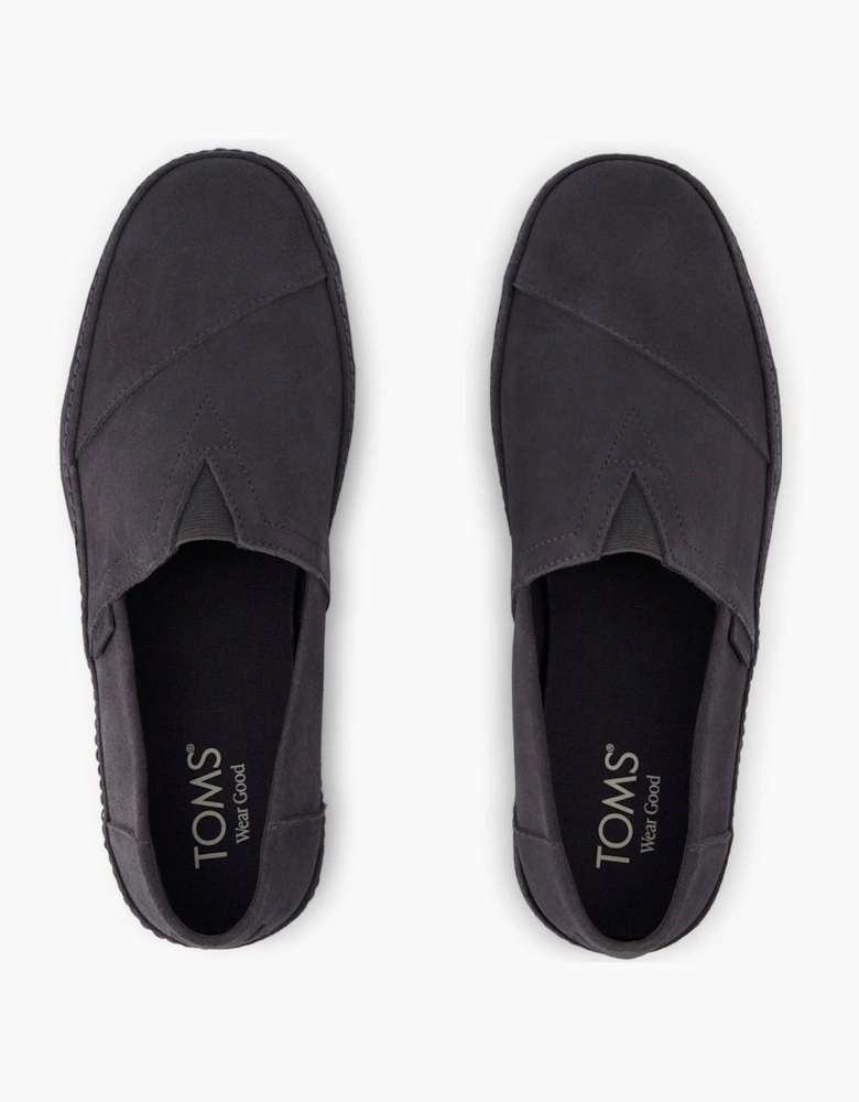 TOMS Alpargata Premium Leather Men's Forged Iron Espadrilles