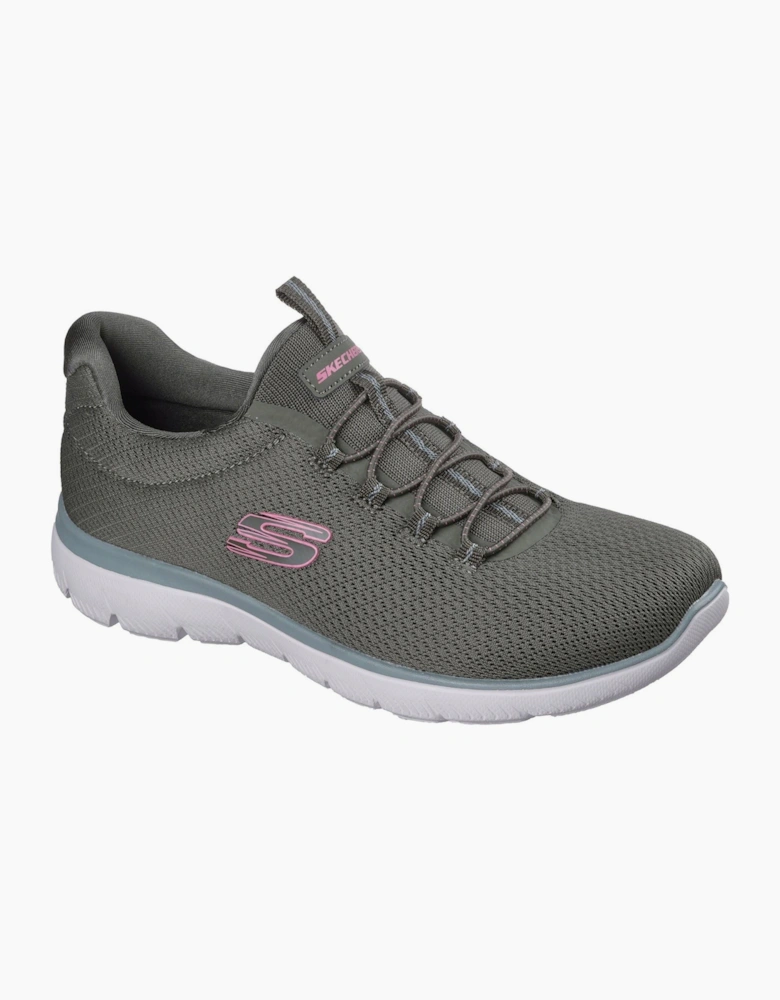 Skechers Summits Summer Blush Textile Women's Olive Trainers