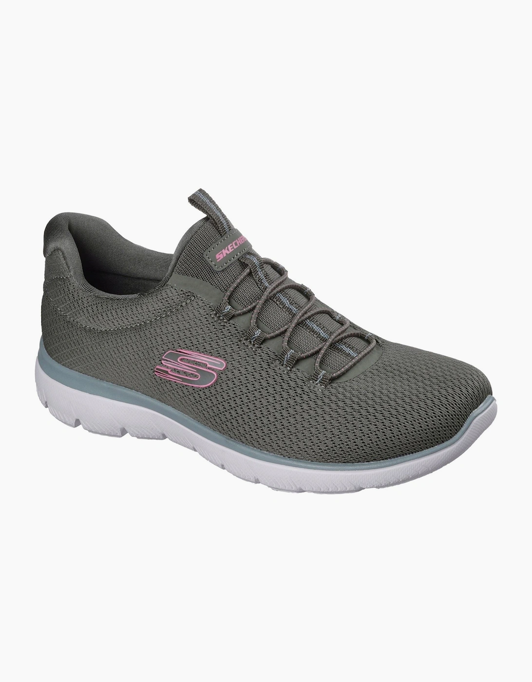 Skechers Summits Summer Blush Textile Women's Olive Trainers