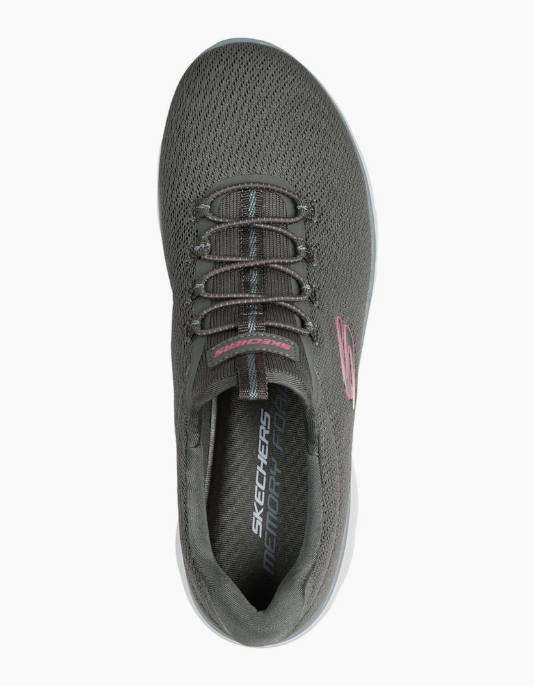 Skechers Summits Summer Blush Textile Women's Olive Trainers