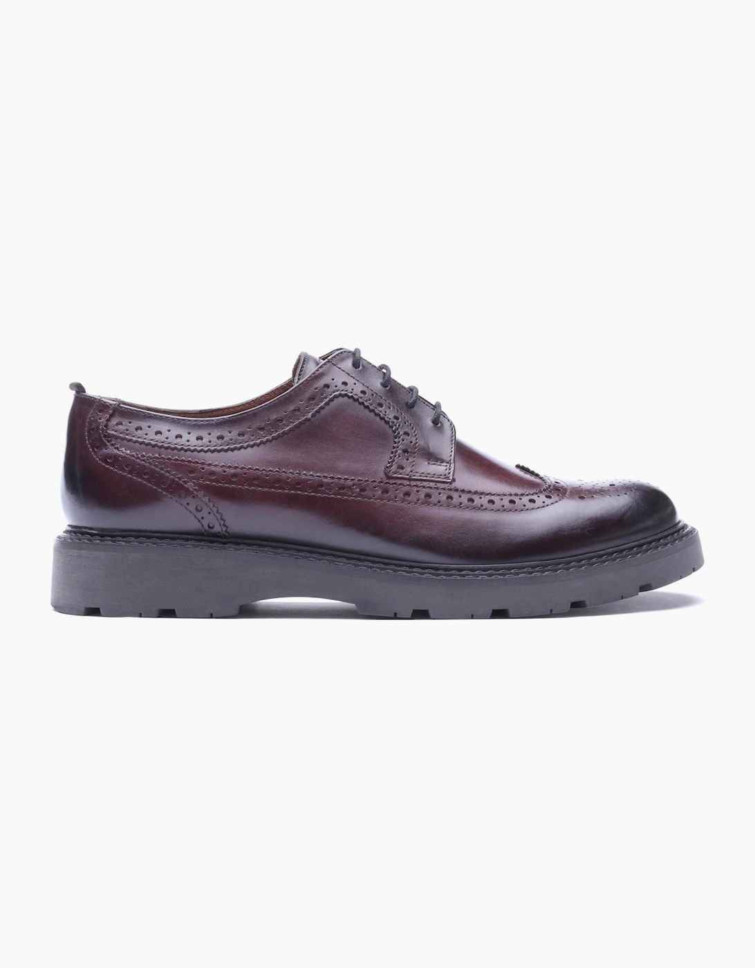 Base London Phase Leather Men's Washed Brown Brogues Shoes