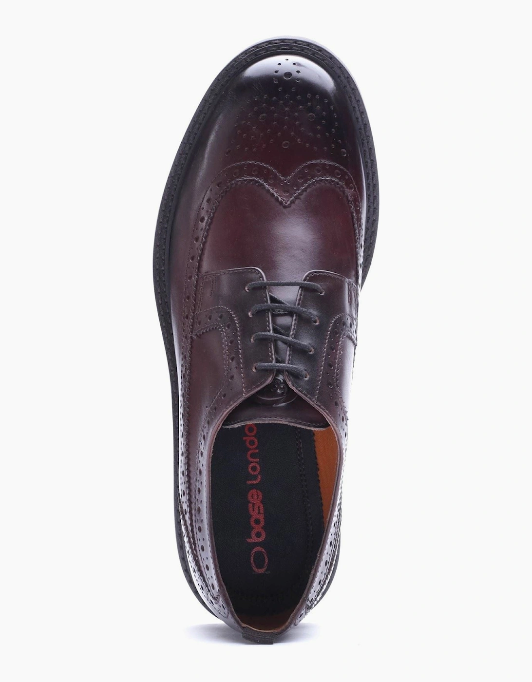 Base London Phase Leather Men's Washed Brown Brogues Shoes