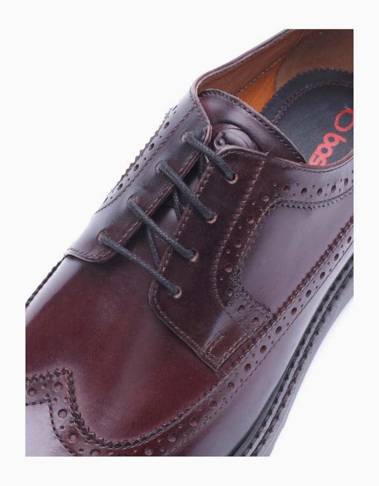 Base London Phase Leather Men's Washed Brown Brogues Shoes