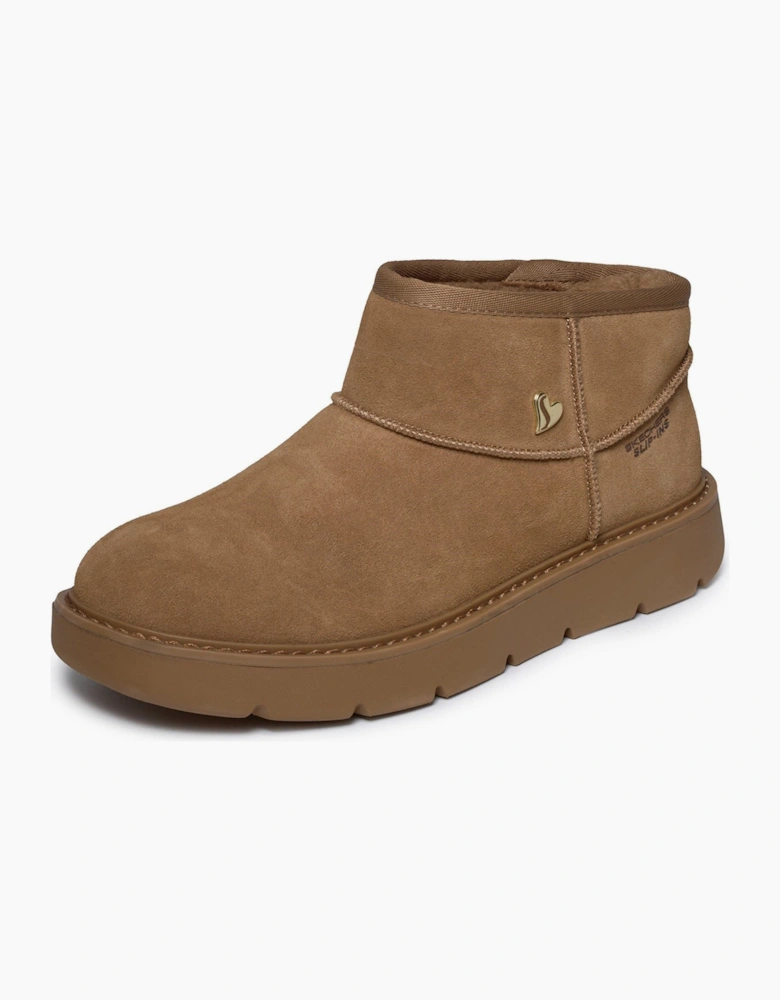 Skechers Keepsakes Cozy Mini Leather Women's Chestnut Winter Ankle Boots
