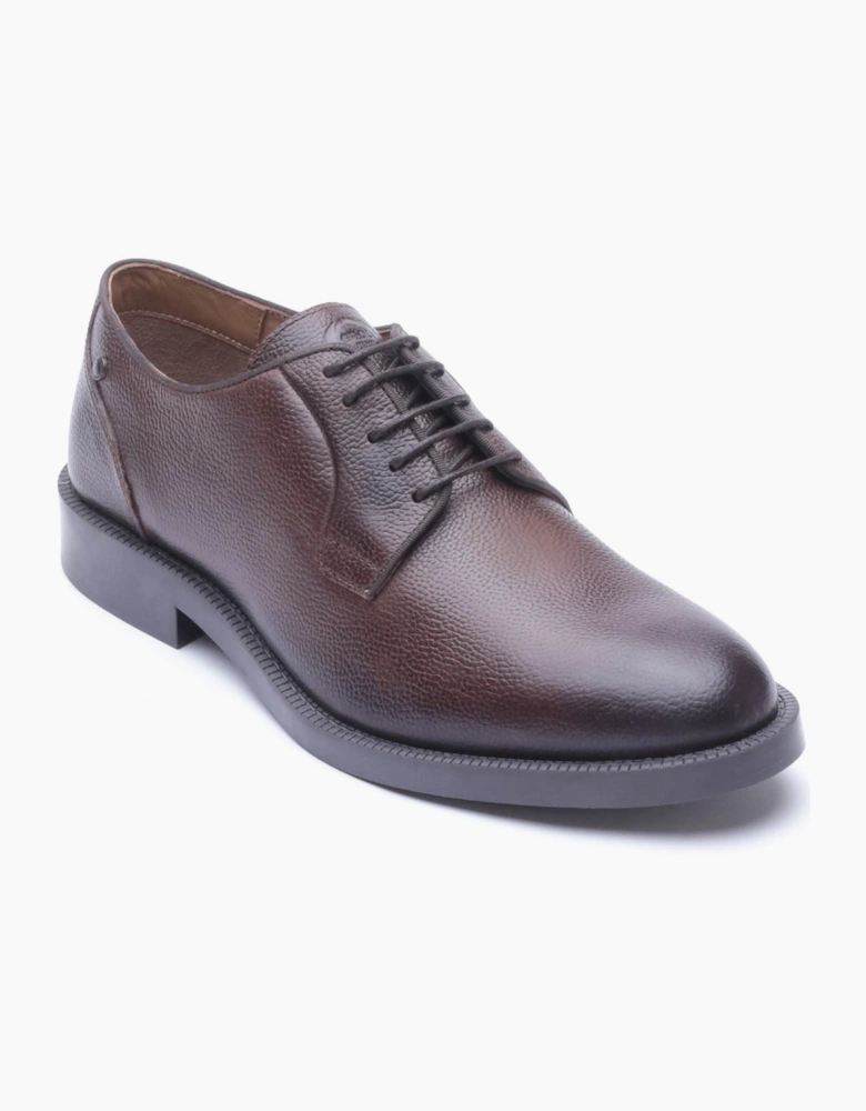 Base London Luca Leather Men's Tumbled Brown Derby Shoes