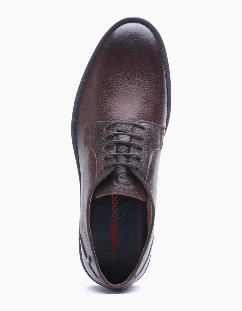 Base London Luca Leather Men's Tumbled Brown Derby Shoes