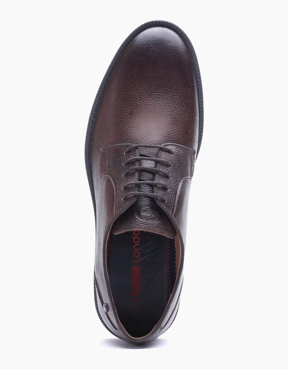 Base London Luca Leather Men's Tumbled Brown Derby Shoes