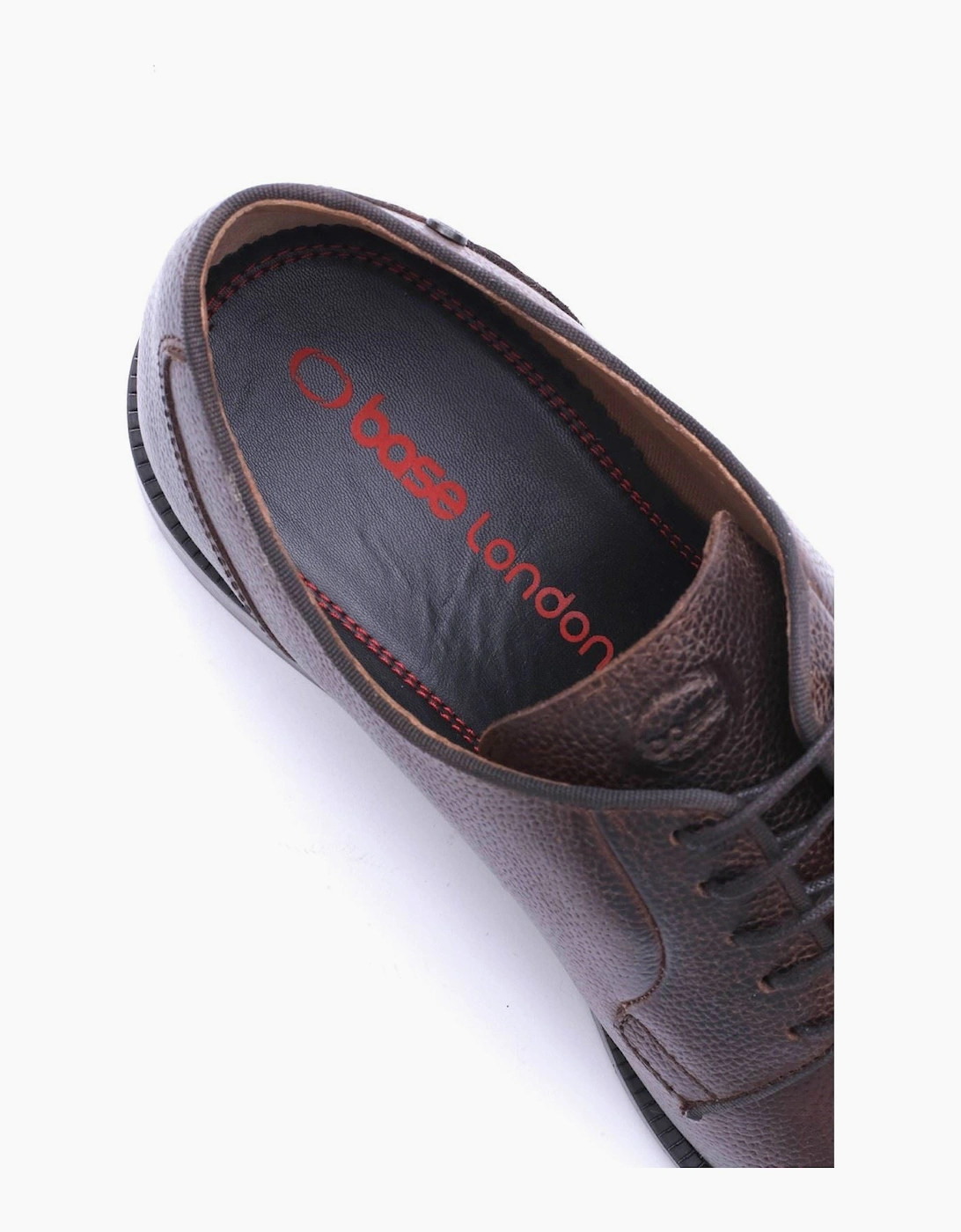 Base London Luca Leather Men's Tumbled Brown Derby Shoes