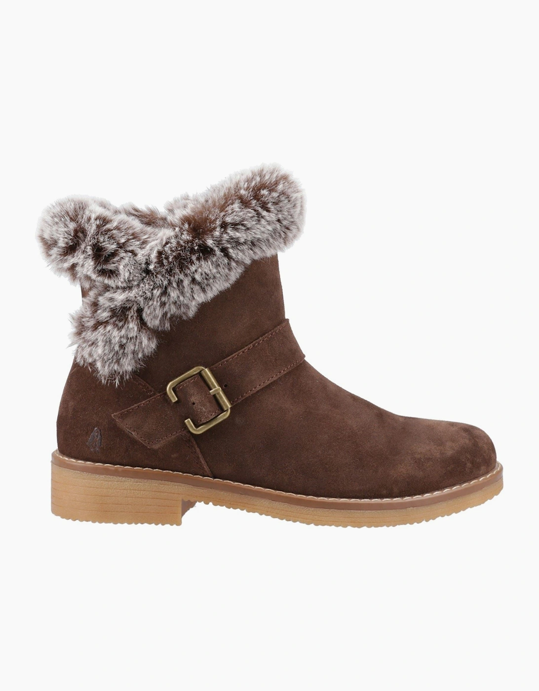 Hush Puppies Hannah Suede Women's Chocolate Wide Fit Winter Ankle Boots
