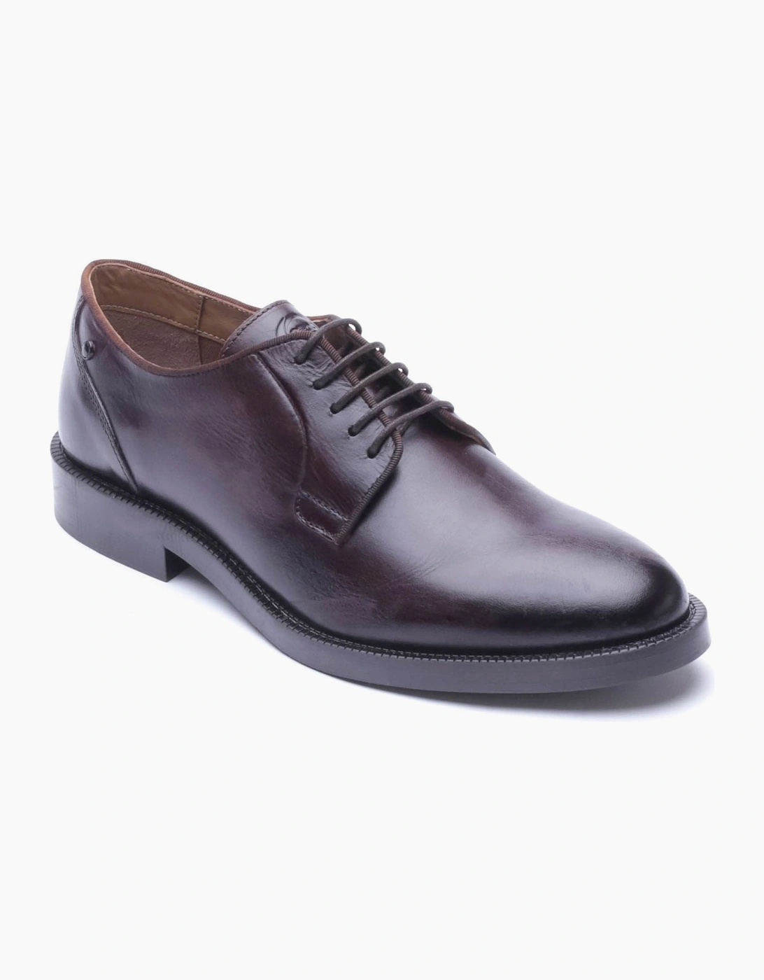 Base London Luca Leather Men's Washed Brown Derby Shoes