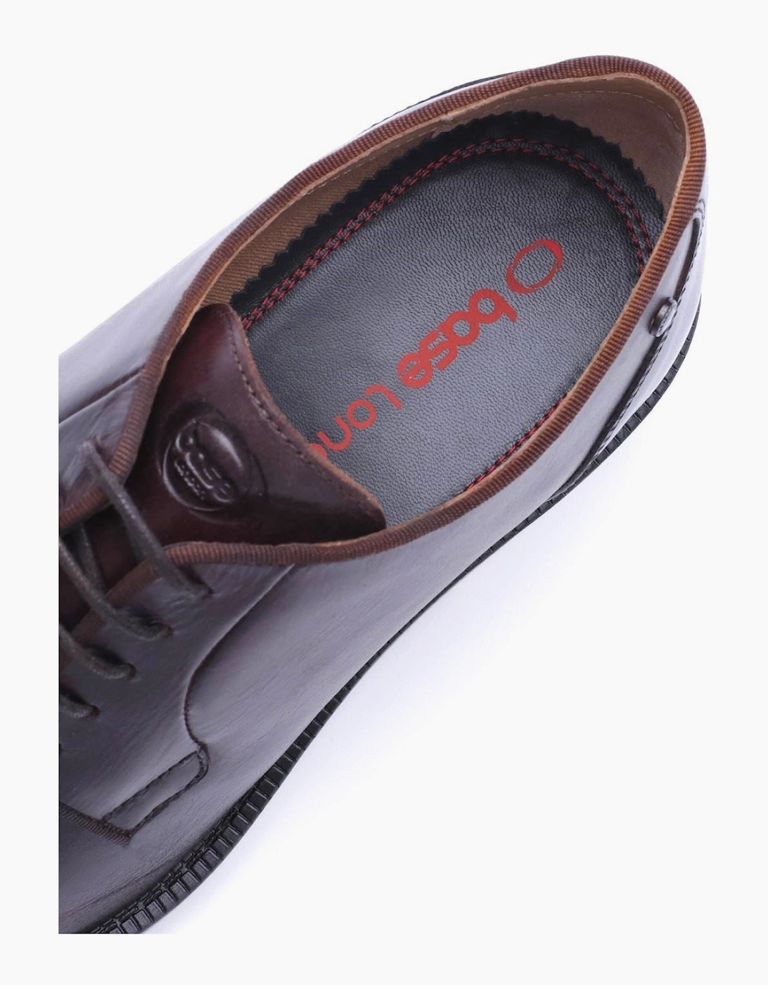 Base London Luca Leather Men's Washed Brown Derby Shoes