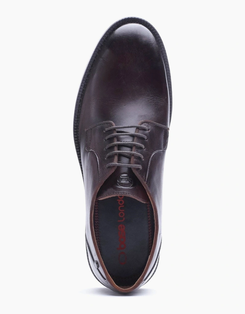 Base London Luca Leather Men's Washed Brown Derby Shoes