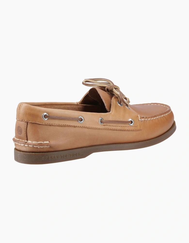 Sperry Authentic 2 Eye Leather Boy's Royal Brown/Maron Royal Boat Shoes