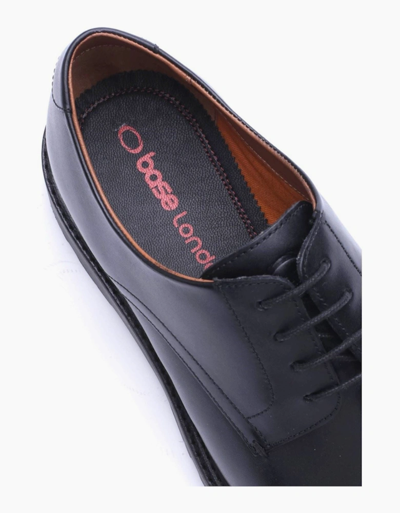 Base London Vector Leather Men's Black Lace-Up Shoes