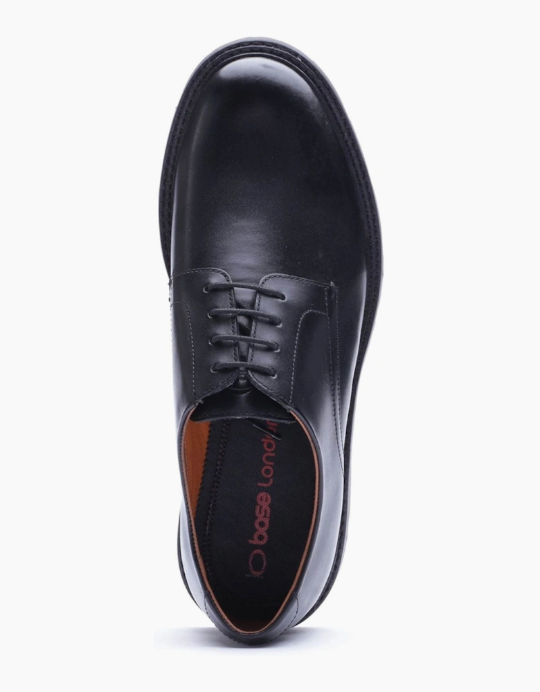 Base London Vector Leather Men's Black Lace-Up Shoes